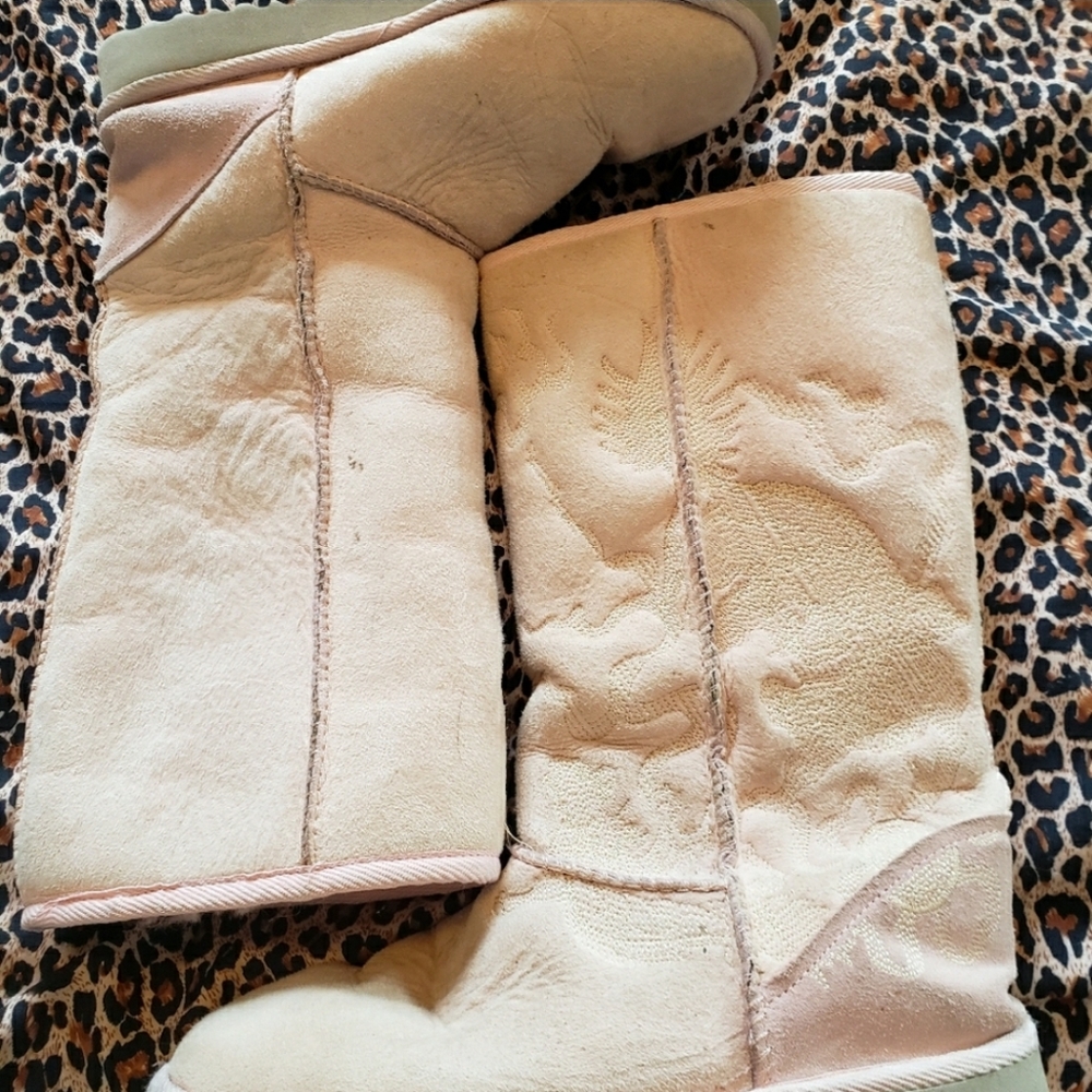 Da-nang Sheepskin Boots, Pink Sz 8